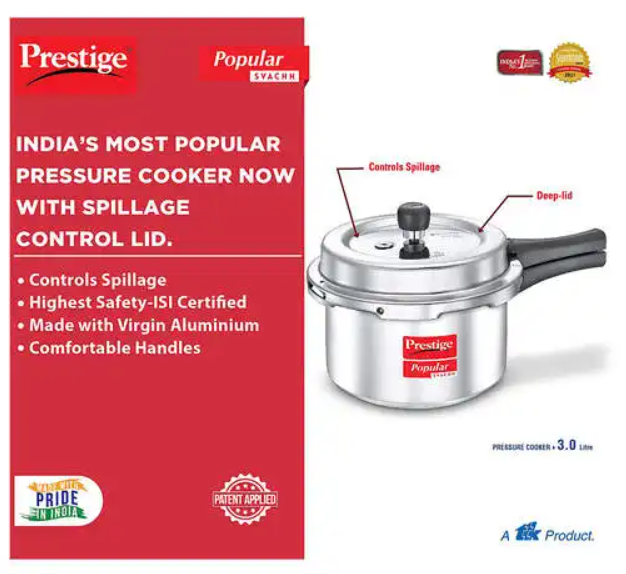 PRESTIGE POPULAR PRESSURE COOKER SVACHH 3 LIT