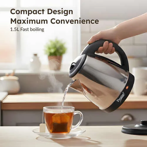 Prestige PKOSS Stainless Steel Electric Kettle 1500W (Silver) - Image 4