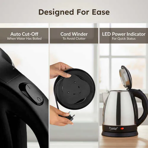 Prestige PKOSS Stainless Steel Electric Kettle 1500W (Silver) - Image 3