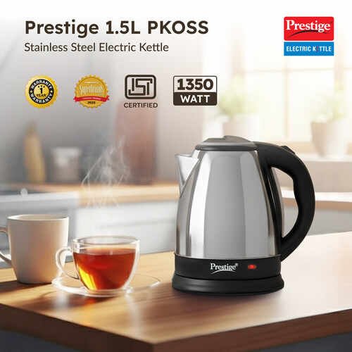 Prestige PKOSS Stainless Steel Electric Kettle 1500W (Silver) - Image 5
