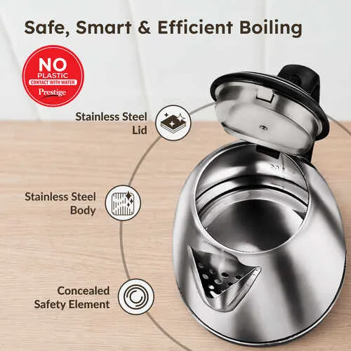 Prestige PKOSS Stainless Steel Electric Kettle 1500W (Silver) - Image 2