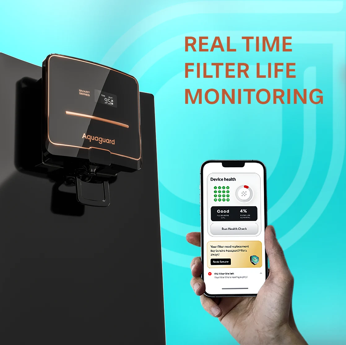 Aquaguard Neo Pro RO+UV 2X IOT Water Purifier | 2 Year Filter Life | With Mega Sediment Filter - Image 5